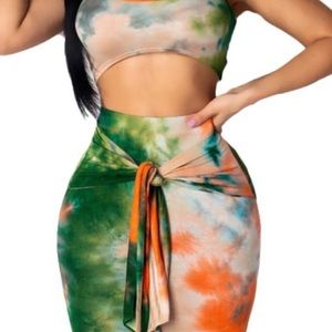 Tie Dye Crop Skirt Set